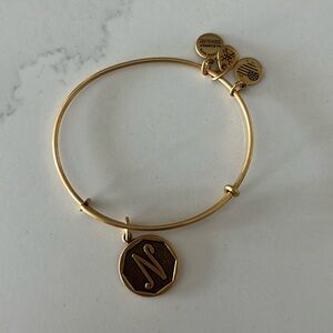 Alex and Ani gold bracelet—N charm.